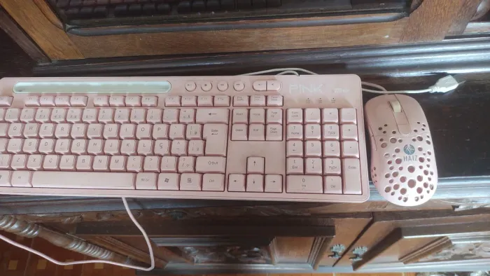 Teclado e mouse gamer(pink)