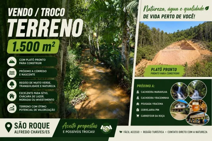 VENDO/TROCO Chácara 1500m2