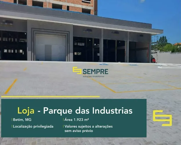 Loja para alugar no bairro Parque das Indústrias em Betim/MG.