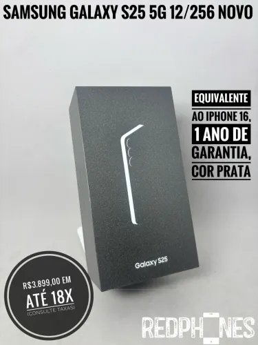 Loja física. Aceitamos trocas em iPhone's ou Android. Samsung Galaxy S25 12/256 novo NF