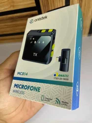 Microfone Lapela Wireless sem Fio Anatel - MC814 Onistek an6