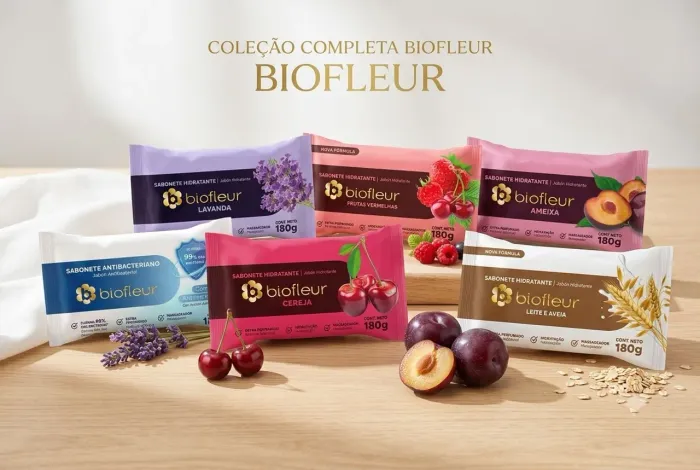 KIT 05 Sabonetes BIOFLEUR 180g Variadas Fragrâncias.