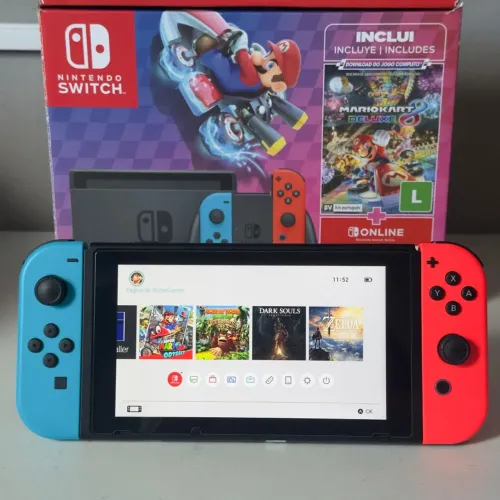 Nintendo Switch Completo com Acessórios Originais (Aceito Cartão)