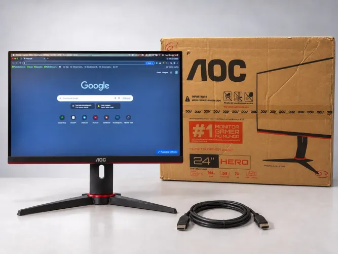 Monitor Gamer AOC Hero 24G2 23,8" IPS 144Hz 1ms - Caixa + Cabo DisplayPort