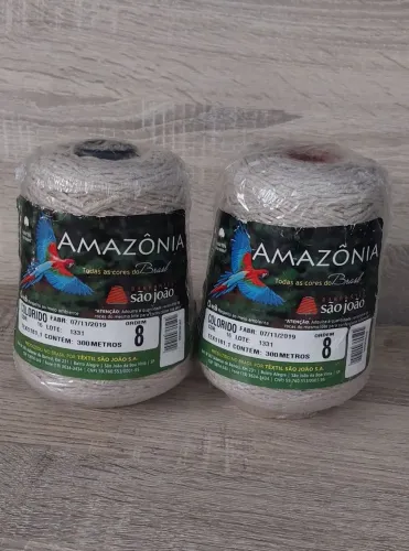 Barbante São João Amazônia cor 16 Cinza 300 metros 2 unidades