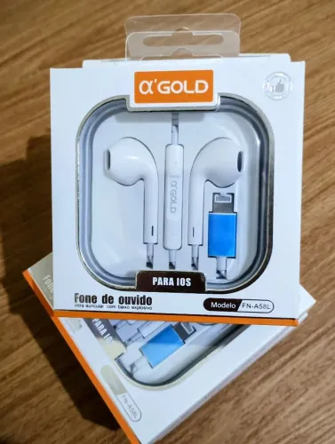 Fone de Ouvido Alpha Gold para iPhone - Novo na embalagem!