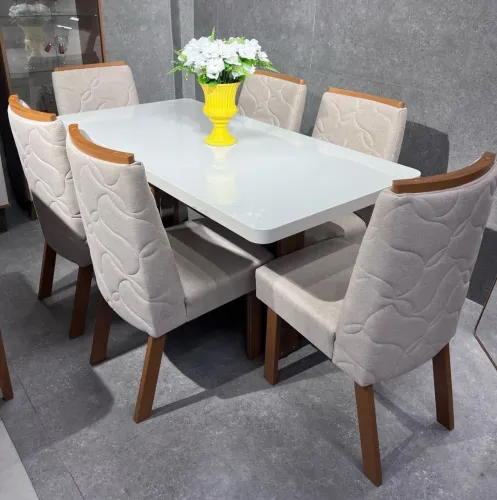 Mesa de jantar Bella com 6 cadeiras