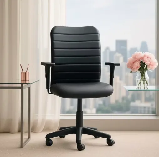 Cadeira Escritório Ergonômica NR17 Office Executiva Giratória C/Rodízios Regulável Preta