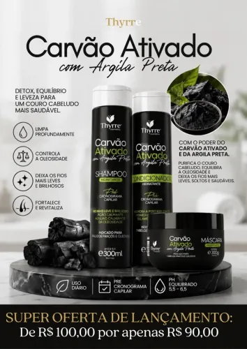 Kit carvão com argila 