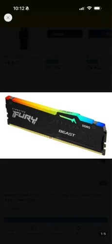 Memória Gamer Kingston Fury Beast Rgb, 8gb, Ddr5 5200mhz