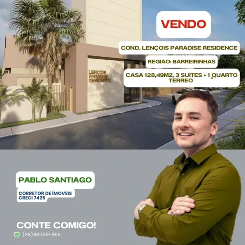 Vendo excelente casa em condomínio fechado, 129m2. Barreirinhas - Maranhão