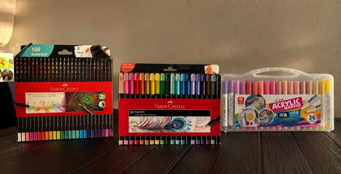 Kit Materiais de Arte Faber-Castell + Marcadores Acrílicos - 156 cores