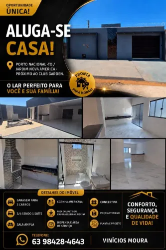 Aluga-Se Casa Nova, Porto nacional JD N America