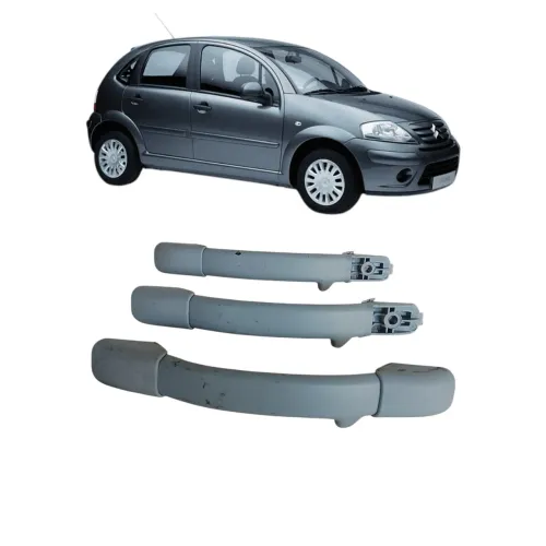 Kit 3 Alça Teto Pqp Citroen C3 2008 2012