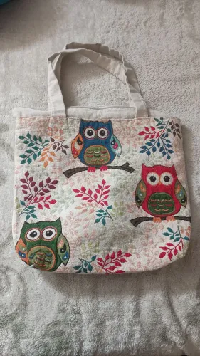 Bolsa sacola coruja - tamanho grande 40x40x10 cm