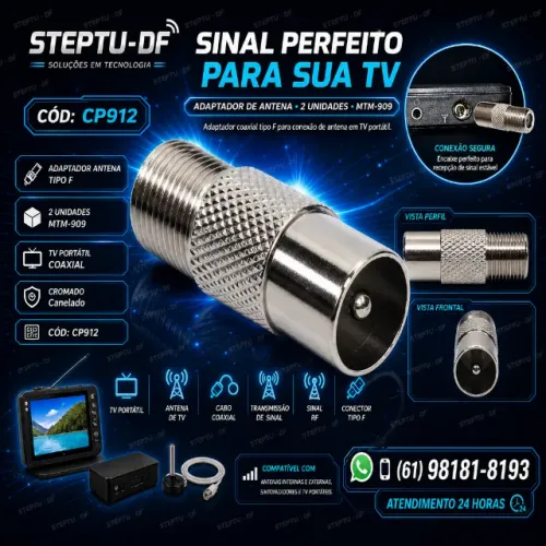Adaptador Antena 2 Unidades P/tv Portátil Modelo Mtm-909 Arduino Automação COD-CP912