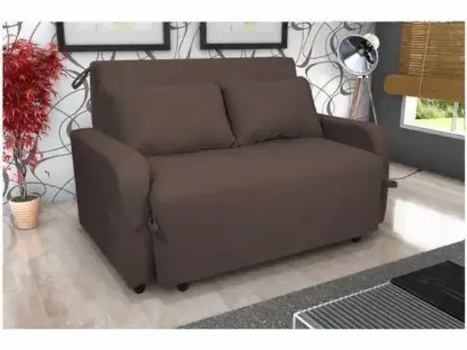 Sofá Cama 2 Lugares 138cm Marrom