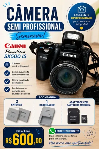 Máquina fotográfica semi profissional