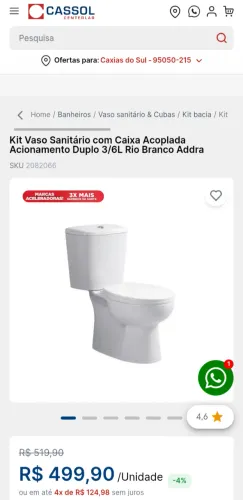 Kit vaso sanitário 