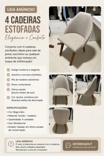Leia o anúncio: 4 poltronas 