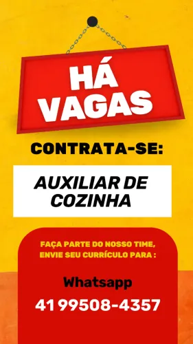 VAGA EMPREGO TAXA AUXILIAR DE COZINHA !!!
