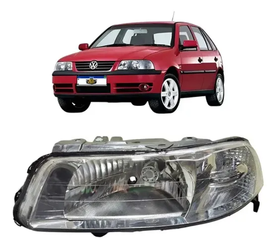Farol Esquerdo Gol G3 1999 A 2005 Foco Simples Com Defletor Esquerdo/motorista