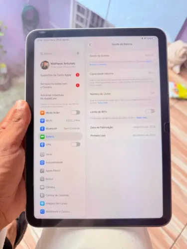 iPad A16 11" 128GB Rosa | Bateria 96% | Seminovo