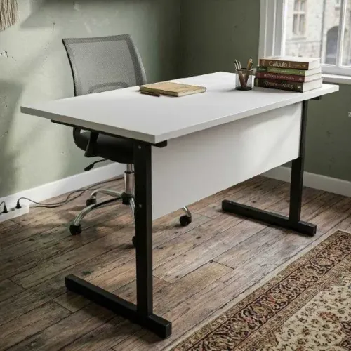 Combo Home Office Mesa 120x60cm + Cadeira Basic Preta
