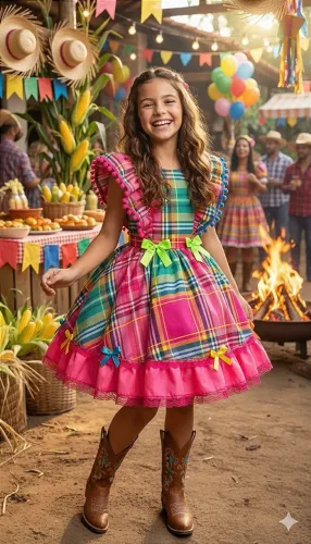 Vestido junino infantil
