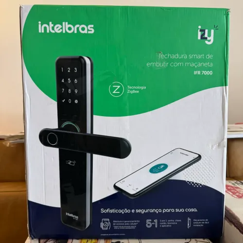 Fechadura smart de embutir intelbrás com maçaneta