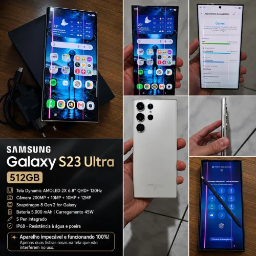 S23 Ultra - 512GB - Impecável, com 3 listras na tela!!<br><br>apenas com 3 listras!
