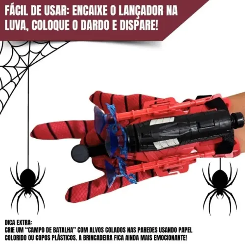 Luva Homem Aranha Lança Teias com Dardos
