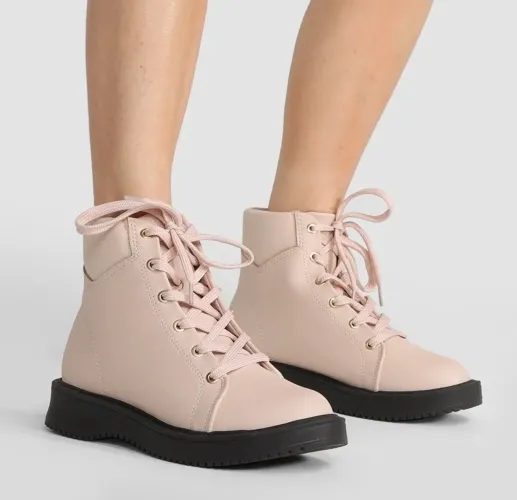 Bota Coturno Moleca Tratorada - Off White