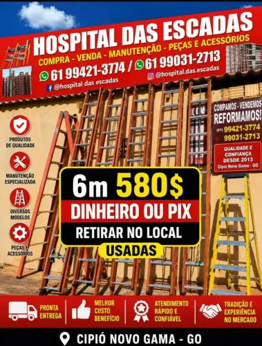Escada 6m usadas boas 580$.cada