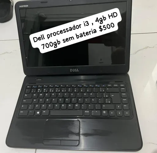 Notebook Dell processador i3 4gb hd 700gb
