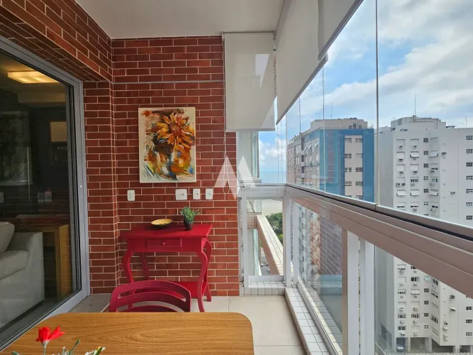 Flat/studio mobiliado vista mar para locação no Boqueirão em Santos/SP