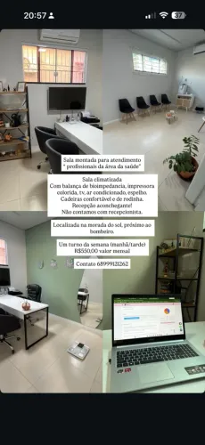 Aluguel de consultório por turno/ mensal 