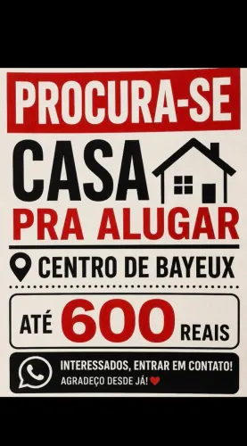 Procura-se casa para alugar