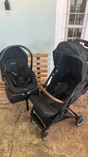 Kit Travel System Kiddo - Carrinho + Bebê Conforto + Base Veicular