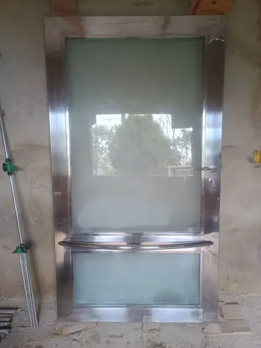 Porta pivotante 117x212 de inox completa