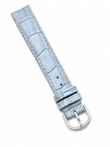 Pulseira Chainon Relógio Couro Bovino 18mm Azul Claro