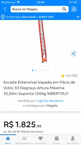 Escada extensiva nova