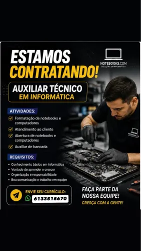 ? VAGA ABERTA - AUXILIAR TÉCNICO EM INFORMÁTICA