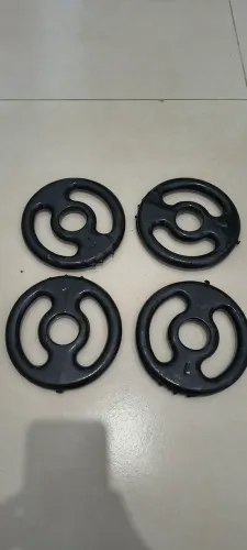 4 anilhas emborrachadas redonda 1 kg preta ferro fundido