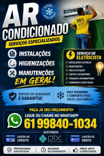 Manutenção e instalação de ar condicionados.