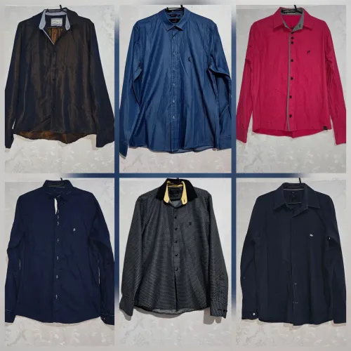 Kit 6 Camisas Sociais Masculinas Manga Longa (Tam M / P) - Impecáveis