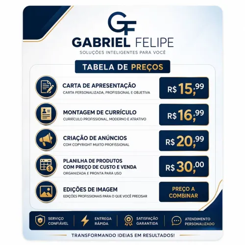 CURRÍCULO PROFISSIONAL / CARTAS DE APRESENTAÇÃO / ANÚNCIOS / PLANILHA