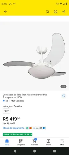 Ventilador de luxo