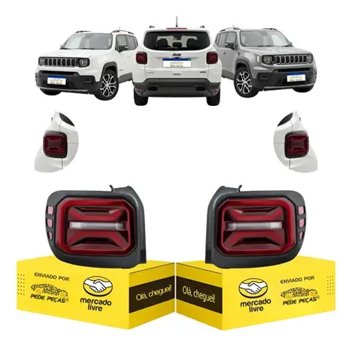 Par Sinaleira Traseira Jeep Renegade 2022 23 24 25 2026 Led Ambos Lados