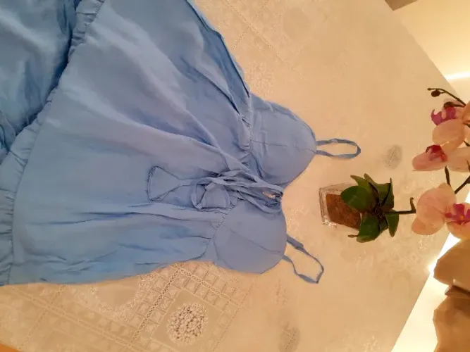 Desapego - Vestido longo azul - tamanho único 